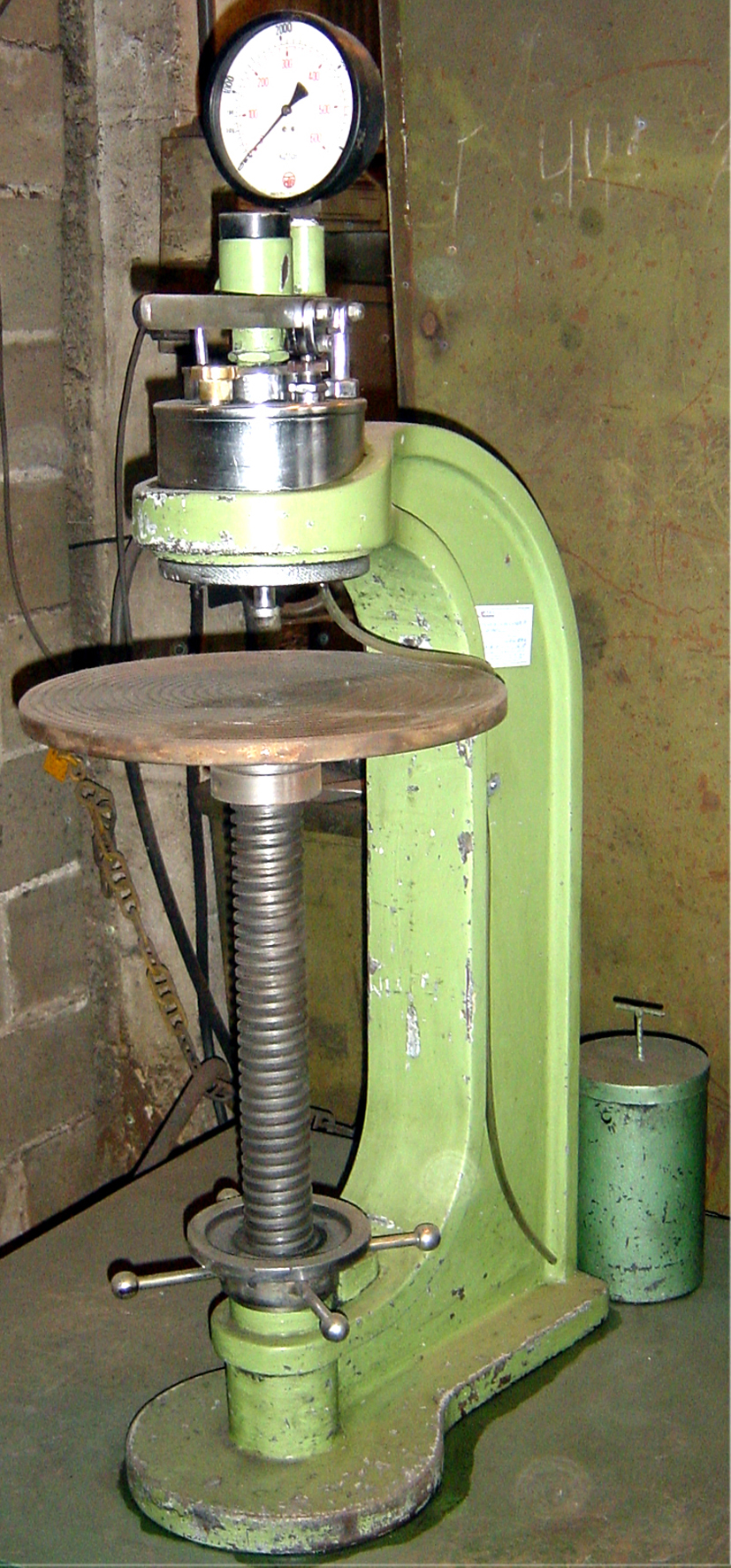 Benchtop hardness tester: - Used to measure material hardness (HB)