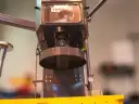 Cylinder Boring and Surface Milling Machine BVC-1600X — Boring head of BVC-1600X with tool spindle and dial indicator for workpiece centering