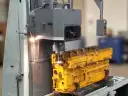 Cylinder Boring and Surface Milling Machine BVC-1600X — Cast iron engine block being milled on BVC-1600X cylinder boring machine by Chinelatto