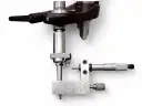 SUPREMA-P Pneumatic Valve Seat Milling Machine - — Standard accessory — Aluminum engine cylinder head mounted on SUPREMA-P milling machine table for valve seat resurfacing